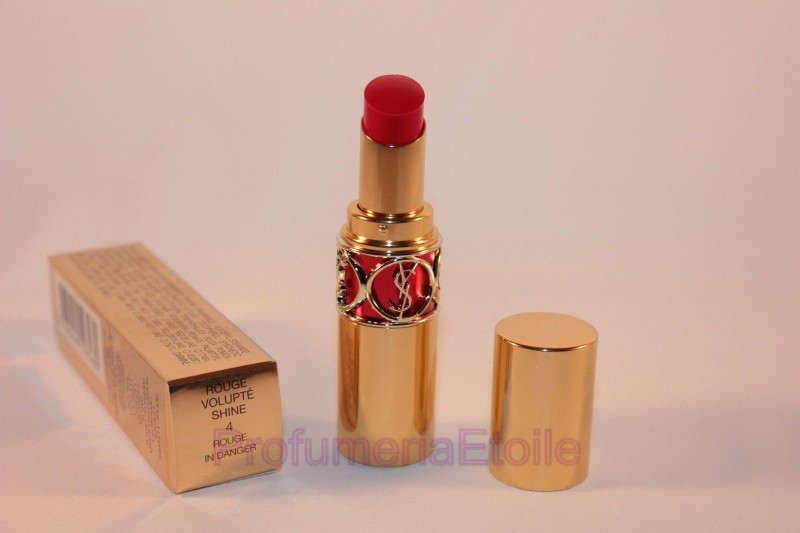 YSL ROUGE VOLUPTE'  SHINE N.04 ROUGE IN DANGER ossetto brillante