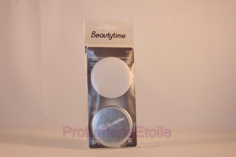 BEAUTYTIME 2 DISCHETTI PER CIPRIA SCIOLTA O COMPATTA IN VELLUTO ECOPELLE BT229
