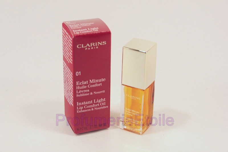 CLARINS ECLAT MINUTE HUILE CONFORT LEVRES N.01 HONEY olio per labbra nutrite