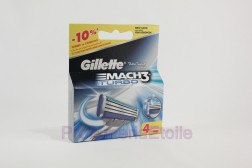 GILLETTE 4 LAMETTE LAME DI RICAMBIO PER RASOIO MACH3 TURBO Gillette 300077/001 Lamette per rasoi da uomo