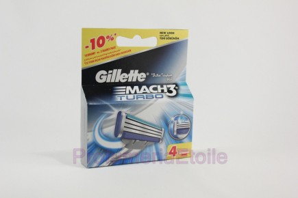 GILLETTE 4 LAMETTE LAME DI RICAMBIO PER RASOIO MACH3 TURBO Gillette 300077/001 Lamette per rasoi da uomo