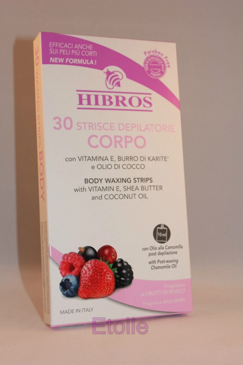 Hibros Strisce Depilatorie Corpo Frutti Di Bosco 30 Strisce+Olio Camomilla Hibros Strisce Depilatorie Corpo Frutti Di Bosco 30 Strisce+Olio Camomilla