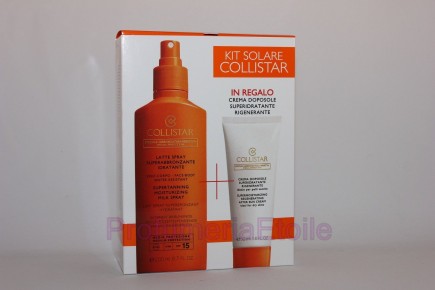 KIT SOLARI COLLISTAR LATTE SPRAY SUPERABBRONZANTE IDRATANTE SPF15+CREMA DOPOSOLE Collistar 8015150260411 Solari