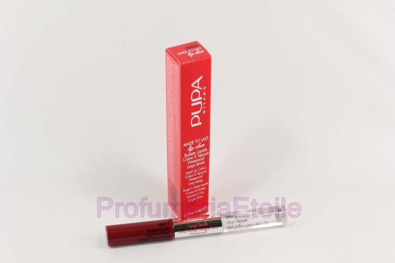 PUPA MADE TO LAST LIP DUO N.005 DEEP RUBY Rossetto liquido + gloss-topcoat