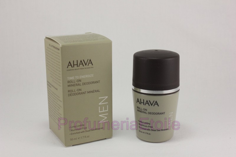 AHAVA DEODORANTE MINERALE MARE MORTO UOMO MEN'S ROLL-ON MINERAL DEODORANT 50ML