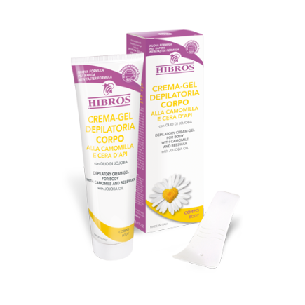 HIBROS CREMA GEL DEPILATORIA CORPO ALLA CAMOMILLA E CERA D'API CON OLIO JOJOBA Hibros 370034 Creme e spray depilatori