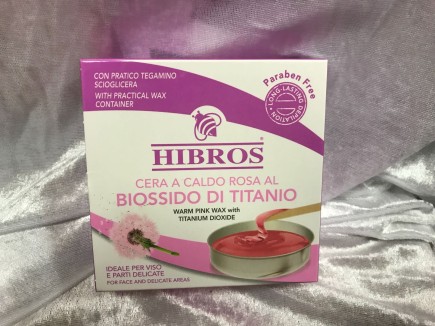 HIBROS CERA A CALDO ROSA AL BIOSSIDO DI TITANIO 60ML COMPLETO DI TEGAMINO Hibros 370028 Ceretta