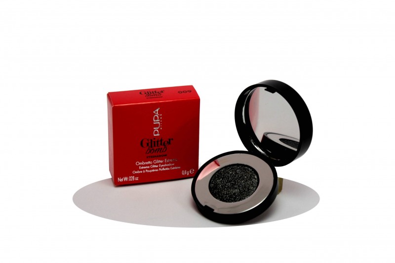 PUPA GLITTER BOMB EYESHADOW Ombretto occhi Glitter Estremo N009 MIDNIGHT BLACK