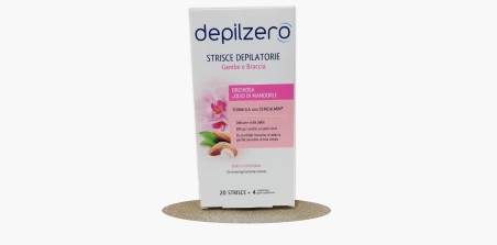 Depilzero Strisce Depilatorie Gambe Braccia 20 Strisce Orchidea e Olio Mandorla Depilzero 90095 Ceretta